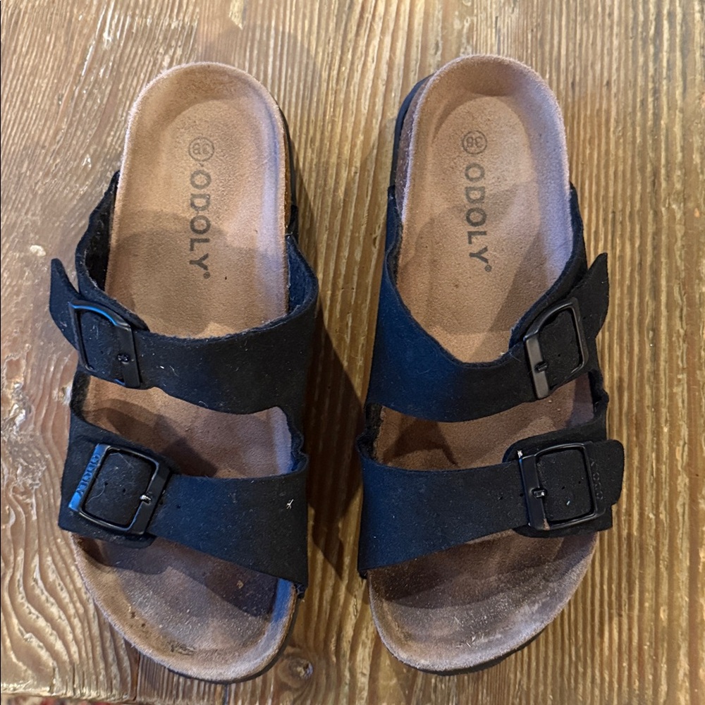 Women's black Cork Footbed Comfortable Sandals size 38 or us 7.5